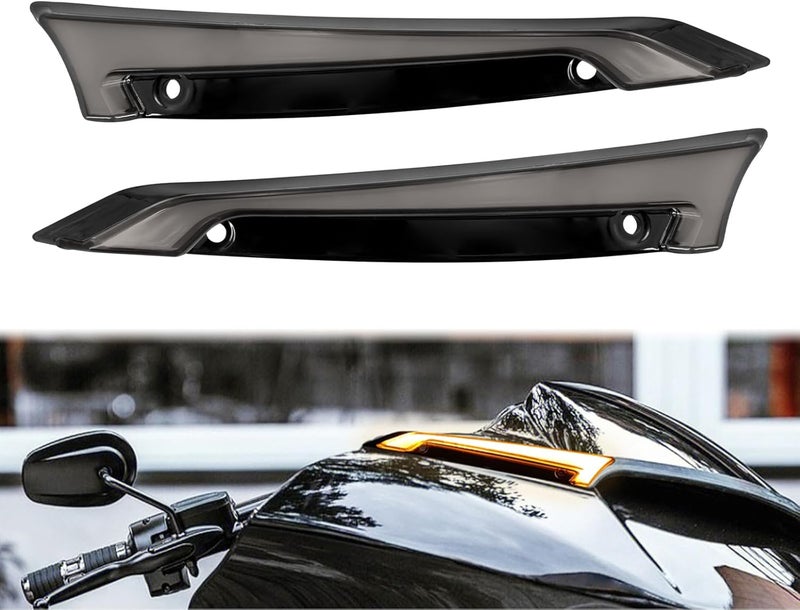 CARGLETRUE Windshield Trim Lights Windscreen Fairing Led Running Light Turn Signals Fit For Harley Road Glide Models 2015-2023 Black Smoke - Image 1